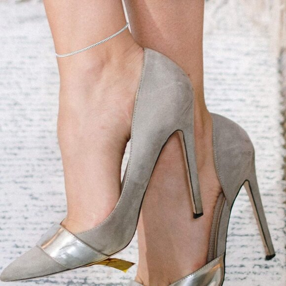 925 Sterling Silver Solid Italian Round Diamond Cut Snake Chain Bracelet/Anklet - Picture 5 of 6